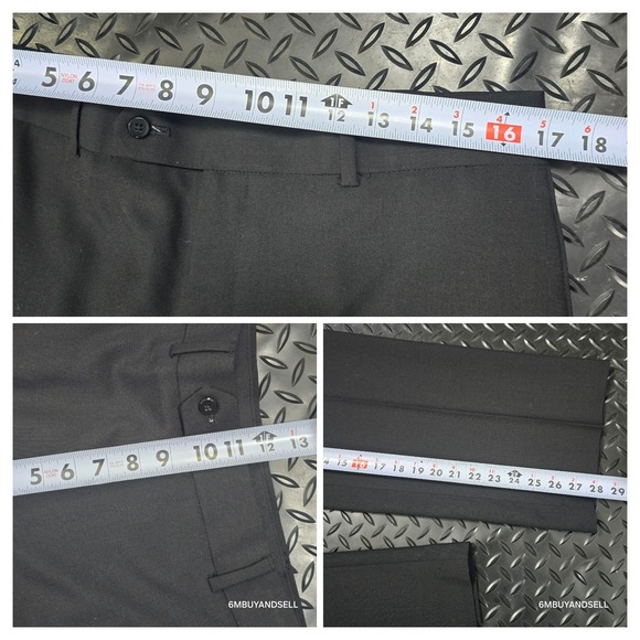 Stafford Performance Classic Fit Dress Pants Black Wool Blend 34x29 Work Office - Picture 4 of 9